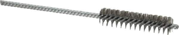 Weiler - 3/8" Diam Helical Steel Tube Brush - Double Spiral, 0.003" Filament Diam, 2" Brush Length, 4" OAL, 1/8" Diam Shank - Best Tool & Supply