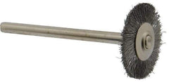 Weiler - 3/4" OD, 1/8" Shank Diam, Crimped Steel Wheel Brush - 3/16" Trim Length, 0.003" Filament Diam, 37,000 RPM - Best Tool & Supply