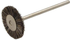 Weiler - 3/4" OD, 3/32" Shank Diam, Hair Wheel Brush - 3/16" Trim Length, 37,000 RPM - Best Tool & Supply