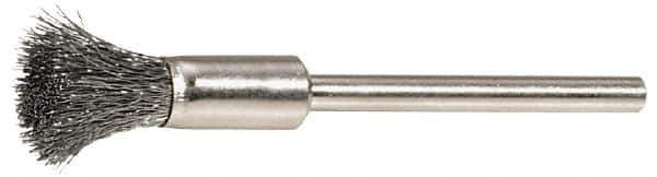 Weiler - 3/16" Brush Diam, Crimped, End Brush - 3/32" Diam Shank, 37,000 Max RPM - Best Tool & Supply