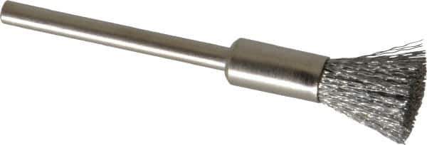 Weiler - 1/4" Brush Diam, Crimped, End Brush - 1/8" Diam Shank, 37,000 Max RPM - Best Tool & Supply