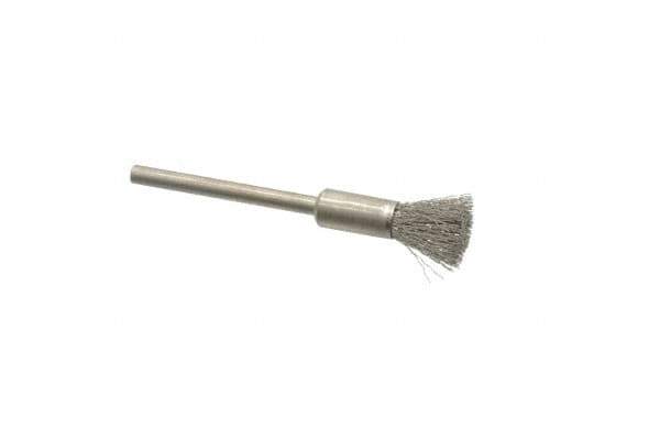 Weiler - 1/4" Brush Diam, Crimped, End Brush - 1/8" Diam Shank, 37,000 Max RPM - Best Tool & Supply