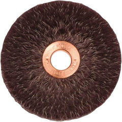 Weiler - 3" OD, 1/2" Arbor Hole, Crimped Steel Wheel Brush - 1/4" Face Width, 1" Trim Length, 0.014" Filament Diam, 20,000 RPM - Best Tool & Supply