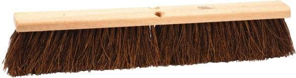 Weiler - 18" Rough Surface Palmyra Push Broom - 4" Bristle Length, Wood Block, Threaded Handle Connection, Handle Sold Separately - Best Tool & Supply