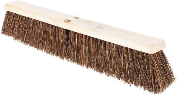 Weiler - 24" Rough Surface Palmyra Push Broom - 4" Bristle Length, Wood Block, Threaded Handle Connection, Handle Sold Separately - Best Tool & Supply