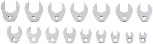 Proto - 16 Piece 3/8" Drive Open End Crowfoot Wrench Set - 9, 10, 11, 12, 13, 14, 15, 16, 17, 18, 19, 20, 21, 22, 23 & 24mm - Best Tool & Supply