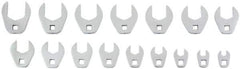 Proto - 16 Piece 3/8" Drive Open End Crowfoot Wrench Set - 9, 10, 11, 12, 13, 14, 15, 16, 17, 18, 19, 20, 21, 22, 23 & 24mm - Best Tool & Supply