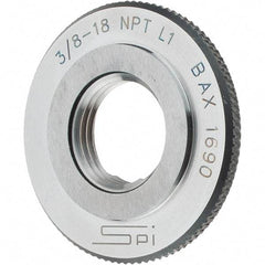 SPI - 3/8-18 Thread, Oil Hardened Non-Shrinking Steel (OHNS), Class L1, Ring Pipe Thread Gage - NPT Thread - Best Tool & Supply