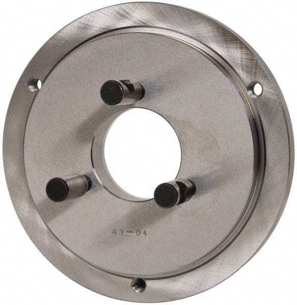 Buck Chuck Company - Adapter Back Plate for 8" Diam Self Centering Lathe Chucks - D1-4 Mount, 2.406" Through Hole Diam, 6.283mm ID, 7.87" OD, 0.714" Flange Height, Steel - Best Tool & Supply