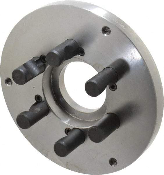 Buck Chuck Company - Adapter Back Plate for 8" Diam Self Centering Lathe Chucks - D1-5 Mount, 2.39" Through Hole Diam, 6.283mm ID, 7.87" OD, 0.794" Flange Height, Steel - Best Tool & Supply