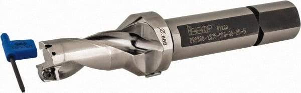 Iscar - 1.38" Max Drill Depth, 2xD, 11/16" Diam, Indexable Insert Drill - 3/4" Shank Diam, Straight Shank - Best Tool & Supply