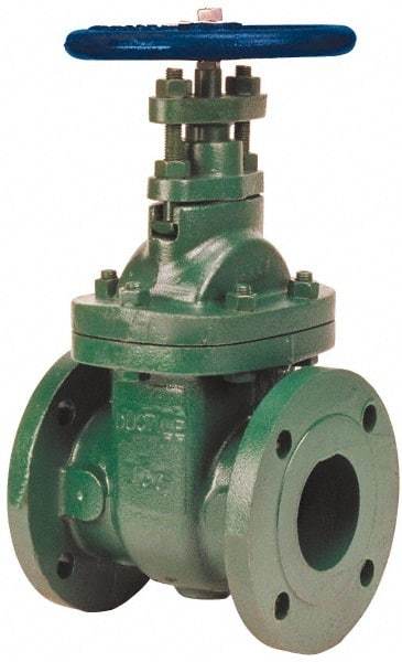 NIBCO - 8" Pipe, Class 150, Flanged-Raised Face Ductile Iron Solid Wedge Stem Gate Valve - 285 WOG, 150 WSP, Bolted Bonnet - Best Tool & Supply