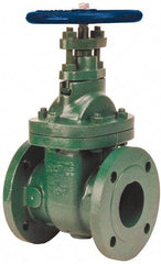 NIBCO - 8" Pipe, Class 150, Flanged-Raised Face Ductile Iron Solid Wedge Stem Gate Valve - 285 WOG, 150 WSP, Bolted Bonnet - Best Tool & Supply