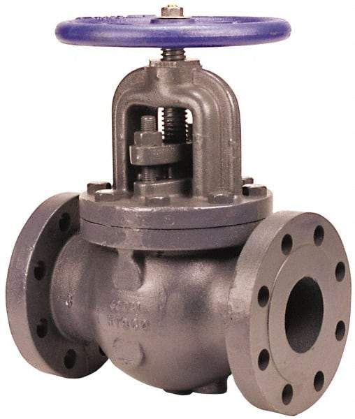 NIBCO - 2" Pipe, Flanged Ends, Iron Renewable Globe Valve - Bronze Disc, Bolted Bonnet, 500 psi WOG, 250 psi WSP, Class 250 - Best Tool & Supply