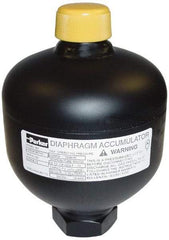 Parker - 5 Lb. Capacity, 3,620 psi Max Working Pressure, 4.35" High, Hydrin Diaphragm Accumulator - 2.52" Diam, 6 SAE Port Thread - Best Tool & Supply