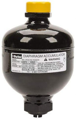 Parker - 30 Lb. Capacity, 3,045 psi Max Working Pressure, 5.94" High, Hydrin Diaphragm Accumulator - 4.2" Diam, 8 SAE Port Thread - Best Tool & Supply