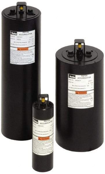 Parker - Piston Accumulators Fluid Capacity: 2-1/2 Gallon Fluid Capacity in Cubic Inches: 578 - Best Tool & Supply