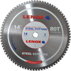 Lenox - 14" Diam, 1" Arbor Hole Diam, 80 Tooth Wet & Dry Cut Saw Blade - Titanium Carbide-Tipped, General Purpose Action, Standard Round Arbor - Best Tool & Supply