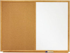 Quartet - 24" High x 36" Wide Cork/Melamine Dry Erase Board - Fiberboard Frame, 24-3/4" Deep, Includes Accessory Tray/Rail & One Dry-Erase Marker & Mounting Kit - Best Tool & Supply