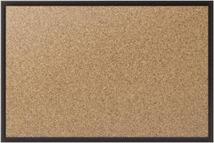 Quartet - 36" Wide x 24" High Open Cork Bulletin Board - Natural (Color) - Best Tool & Supply