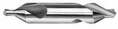 Combo Drill & Countersink: #3, 1/4″ Body Dia, High Speed Steel Bright (Polished) Finish, 7/64″ Point Dia, 7/64″ Point Length, 2″ OAL, Right Hand Cut, Series 154