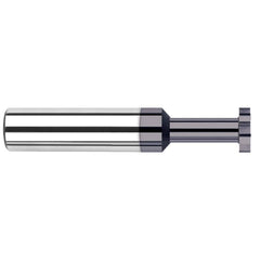 Woodruff Keyseat Cutter: 0.375″ Cut Dia, 0.045″ Cut Width, 3/8″ Shank Dia, Straight Tooth 2-1/2″ OAL, 8 Teeth, Solid Carbide, AlTiN Finish