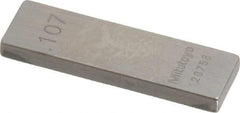 Mitutoyo - 0.107" Rectangular Steel Gage Block - Accuracy Grade 0, Includes Certificate of Inspection - Best Tool & Supply