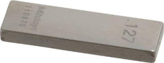 Mitutoyo - 0.127" Rectangular Steel Gage Block - Accuracy Grade 0, Includes Certificate of Inspection - Best Tool & Supply