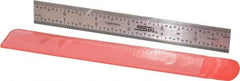 SPI - 6" Long, 1/64, 1/32, 1/16, 1/8" Graduation, Rigid Steel Rule - 4R Graduation Style, 3/4" Wide, Silver - Best Tool & Supply