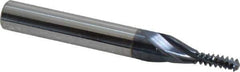 Accupro - #10-24 UNC, 0.12" Cutting Diam, 3 Flute, Solid Carbide Helical Flute Thread Mill - Internal Thread, 5/16" LOC, 2" OAL, 1/4" Shank Diam - Best Tool & Supply