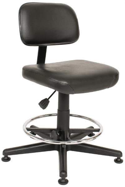 Bevco - Pneumatic Height Adjustable Chair - Vinyl Seat, Black - Best Tool & Supply