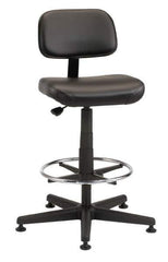 Bevco - Pneumatic Height Adjustable Chair - Vinyl Seat, Black - Best Tool & Supply