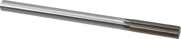 Interstate - 0.618" High Speed Steel Chucking Reamer - Straight Flute, 9/16" Straight Shank, 2-1/4" Flute Length, 9" OAL - Best Tool & Supply