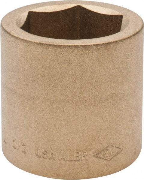 Ampco - 1-1/2", 3/4" Drive, Standard Hand Socket - 6 Points, 2-1/16" OAL, Aluminum Bronze - Best Tool & Supply