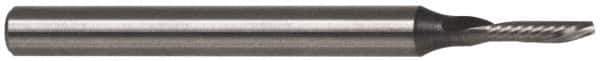 Accupro - 1/16" Cutting Diam x 1/4" Length of Cut, 1 Flute, Downcut Spiral Router Bit - Uncoated, Right Hand Cut, Solid Carbide, 2" OAL x 1/4" Shank Diam, Single Edge, 21° Helix Angle - Best Tool & Supply