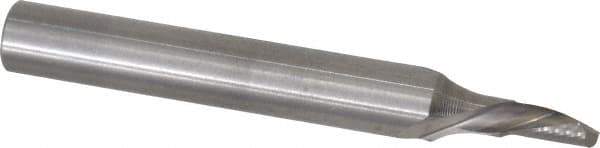 Onsrud - 1/8" Cutting Diam x 1/4" Length of Cut, 1 Flute, Downcut Spiral Router Bit - Uncoated, Right Hand Cut, Solid Carbide, 2" OAL x 1/4" Shank Diam, Single Edge, 22° Helix Angle - Best Tool & Supply