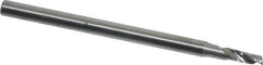 Onsrud - 3/32" Cutting Diam x 1/4" Length of Cut, 1 Flute, Upcut Spiral Router Bit - Uncoated, Right Hand Cut, Solid Carbide, 2" OAL x 1/8" Shank Diam, Single Edge, 22° Helix Angle - Best Tool & Supply