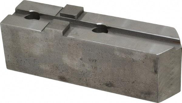 H & R Manufacturing - Tongue & Groove Attachment, Square Soft Lathe Chuck Jaw - Steel, 3" Btw Mount Hole Ctrs, 7-1/4" Long x 2" Wide x 2-5/16" High, 1/2" Groove - Best Tool & Supply