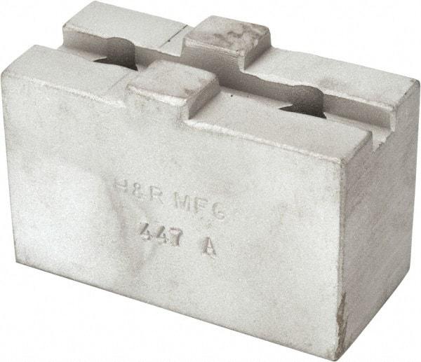 H & R Manufacturing - Tongue & Groove Attachment, Square Soft Lathe Chuck Jaw - Aluminum, 1-1/2" Btw Mount Hole Ctrs, 2-5/8" Long x 1-1/4" Wide x 1-5/8" High, 5/16" Groove - Best Tool & Supply