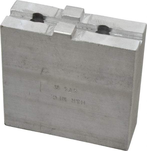 H & R Manufacturing - Tongue & Groove Attachment, Square Soft Lathe Chuck Jaw - Aluminum, 1-3/4" Btw Mount Hole Ctrs, 3-1/2" Long x 1-1/4" Wide x 3-3/8" High, 5/16" Groove - Best Tool & Supply