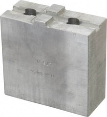 H & R Manufacturing - Tongue & Groove Attachment, Square Soft Lathe Chuck Jaw - Aluminum, 1-3/4" Btw Mount Hole Ctrs, 3-1/2" Long x 1-1/2" Wide x 3-3/8" High, 5/16" Groove - Best Tool & Supply