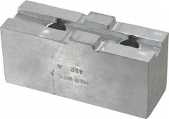 H & R Manufacturing - Tongue & Groove Attachment, Square Soft Lathe Chuck Jaw - Aluminum, 2.12" Btw Mount Hole Ctrs, 4-1/4" Long x 1-1/2" Wide x 1-7/8" High, 1/2" Groove - Best Tool & Supply