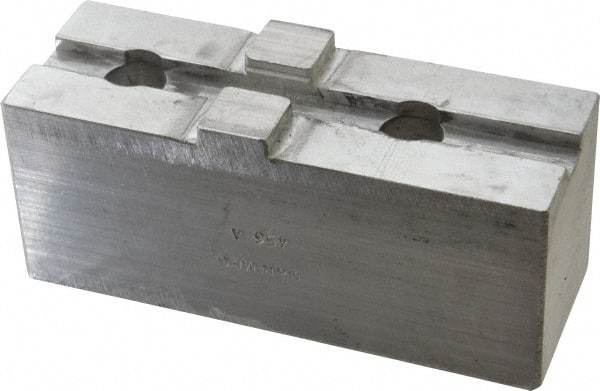 H & R Manufacturing - Tongue & Groove Attachment, Square Soft Lathe Chuck Jaw - Aluminum, 3" Btw Mount Hole Ctrs, 5-5/8" Long x 2" Wide x 2-5/16" High, 1/2" Groove - Best Tool & Supply