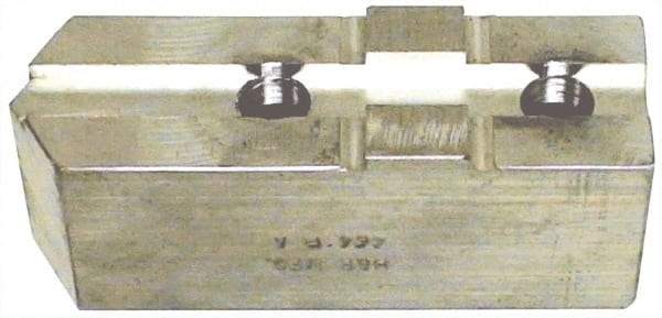 H & R Manufacturing - Tongue & Groove Attachment, Square Soft Lathe Chuck Jaw - Aluminum, 1-1/2" Btw Mount Hole Ctrs, 3-3/16" Long x 1-1/4" Wide x 1-5/8" High, 5/16" Groove - Best Tool & Supply