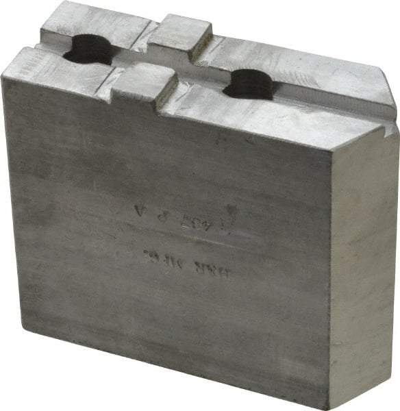 H & R Manufacturing - Tongue & Groove Attachment, Square Soft Lathe Chuck Jaw - Aluminum, 1-3/4" Btw Mount Hole Ctrs, 3-15/16" Long x 1-1/2" Wide x 3-3/8" High, 5/16" Groove - Best Tool & Supply