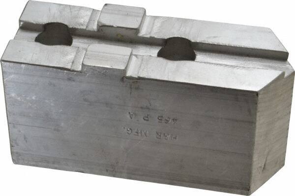 H & R Manufacturing - Tongue & Groove Attachment, Square Soft Lathe Chuck Jaw - Aluminum, 2.12" Btw Mount Hole Ctrs, 4-13/16" Long x 1-3/4" Wide x 2-3/8" High, 1/2" Groove - Best Tool & Supply