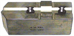 H & R Manufacturing - Tongue & Groove Attachment, Square Soft Lathe Chuck Jaw - Aluminum, 2-1/2" Btw Mount Hole Ctrs, 5-3/4" Long x 2" Wide x 3-7/8" High, 1/2" Groove - Best Tool & Supply