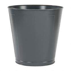 Value Collection - 14 Qt Gray Round Trash Can - Steel, 11-1/4" High - Best Tool & Supply