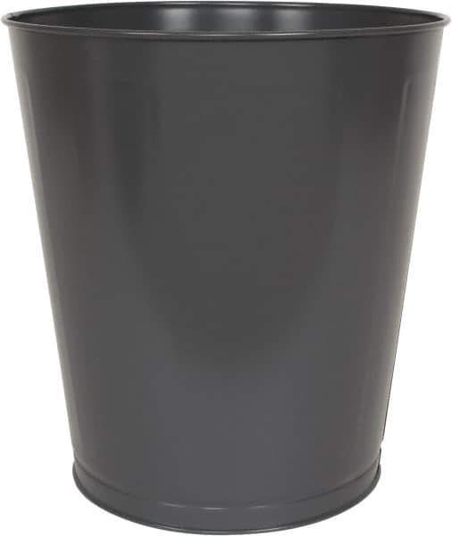 Value Collection - 28 Qt Gray Round Trash Can - Steel, 14-1/4" High - Best Tool & Supply