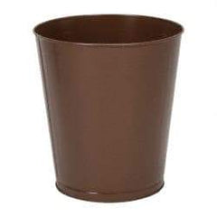 Value Collection - 28 Qt Brown Round Trash Can - Steel, 14-1/4" High - Best Tool & Supply